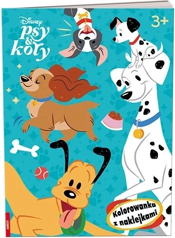 Ameet Disney Chiens et chats – cahier de coloriage avec autocollants