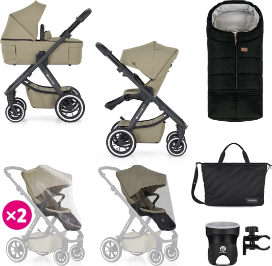 Petite&Mars poussette combinée Icon 2en1 Mossy Green XXL Air