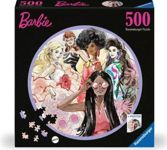 Puzzle rond Ravensburger Barbie : icônes de mode 500 pièces
