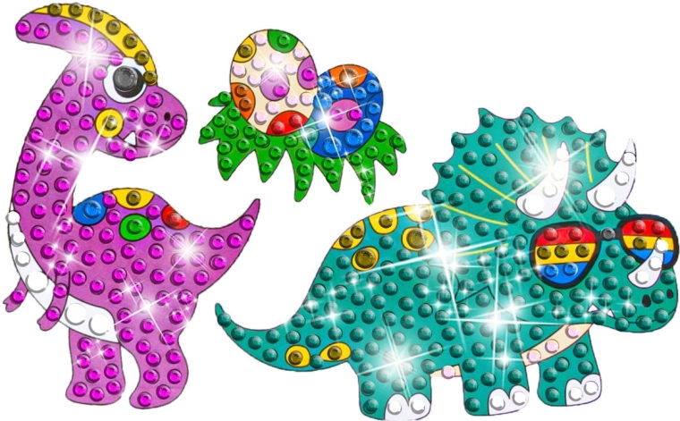 18 autocollants holographiques avec des motifs de dinosaures