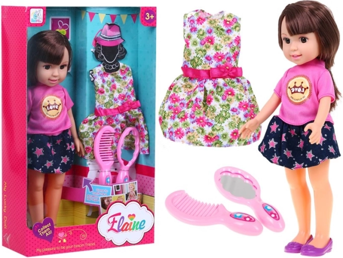Grande poupée de coiffure pour enfants 3+ avec accessoires – Brune