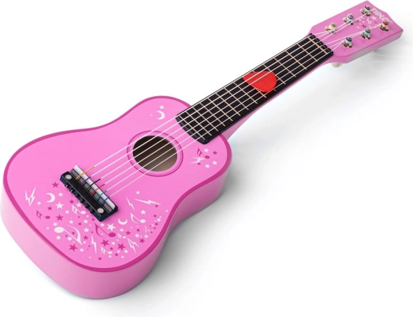 Tidlo guitare pour enfants en bois en forme d’étoile rose