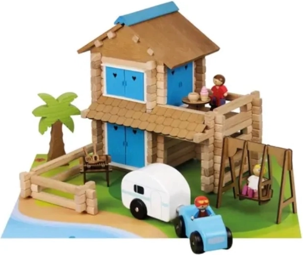 Jeujura – kit de construction en bois Maison de vacances (185 pièces)