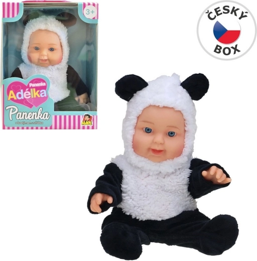 Poupée avec tenue d’animal panda 22,5 cm