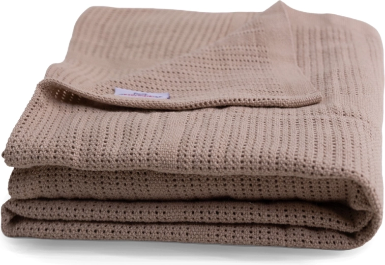 Couverture tricotée en coton BabyMatex Sisi beige 75 × 100 cm