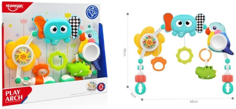 Arche de jeu en arc pour poussette et lit bébé – éléphant