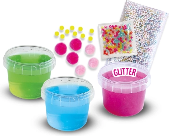 Trois couleurs de slime à mélanger