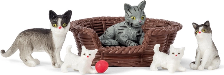 Famille de chats Lundby pour maison de poupées