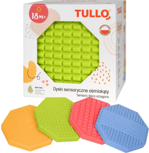 Octogones sensoriels à textures variées, lot de 4