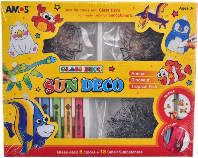 Kit créatif de peintures pour verre avec lames d’entraînement (6 couleurs)