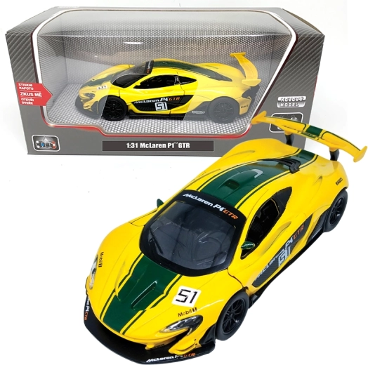 Modèle réduit en métal McLaren P1 GTR 1:31 avec lumières et sons