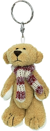 Porte-clés en peluche ourson crème 11 cm