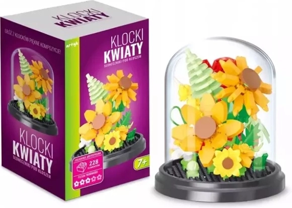 Kit de construction Tournesols sous cloche en verre – 228 pièces