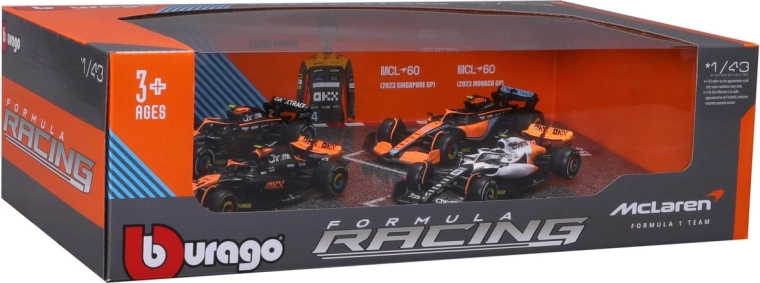 Bburago 1:43 race formula f1 lot de 4 – mclaren f1 team mcl38 (2024) lando norris et oscar piastri