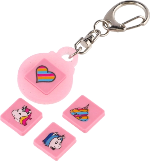 Porte-clés Pixie Crew Glitternox rose avec 4 multipixels