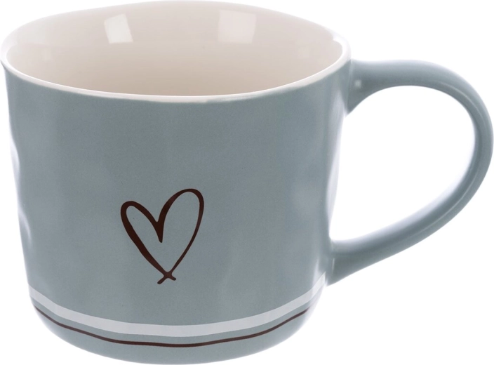 Tasse en porcelaine Cœur 400 ml bleue