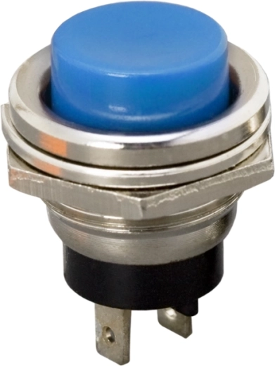 Bouton-poussoir encastrable bleu
