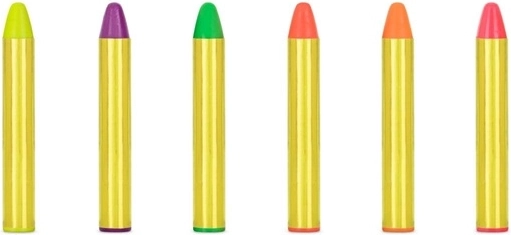 6 couleurs vives dans un seul set