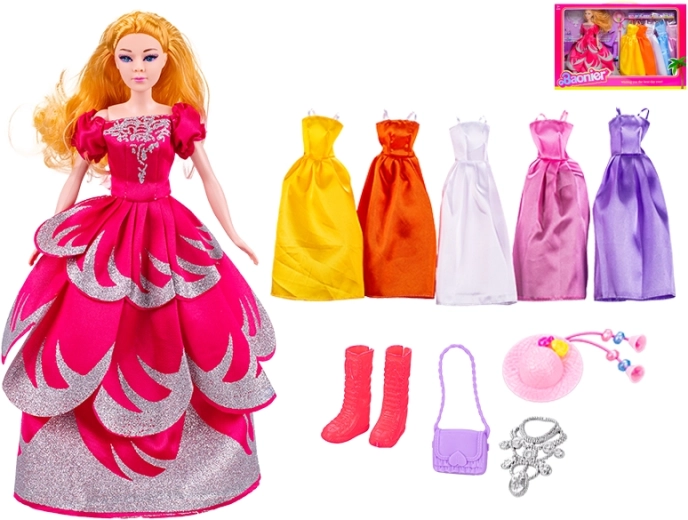 Poupée mannequin 29 cm avec robes et accessoires