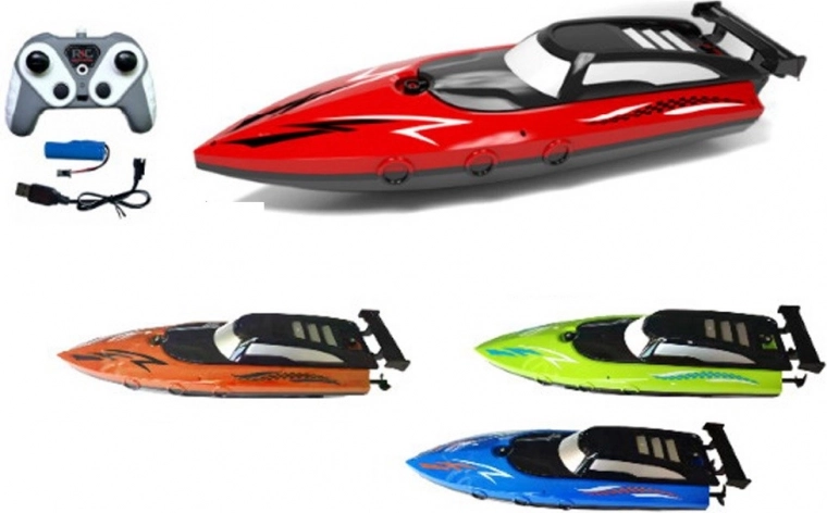 Bateau moteur R/C avec chargeur USB - couleurs variées