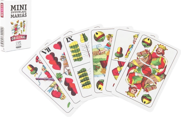 Mini cartes de Mariáš à double tête (32 pcs) dans une boîte en carton