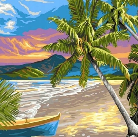 Norimpex peinture par numéros Plage exotique 40 × 50 cm