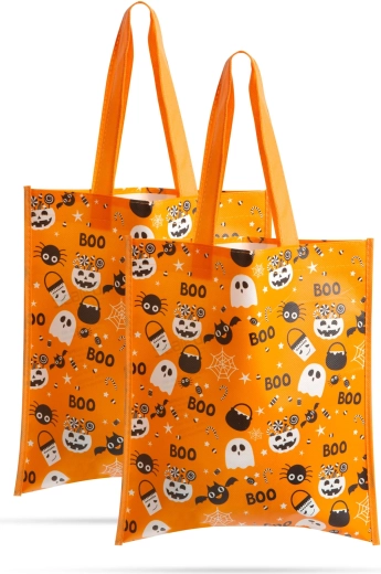 Ensemble de sacs cadeaux d’Halloween orange 27 × 31 cm, 2 pièces