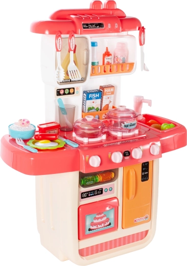 grande cuisine rose avec son