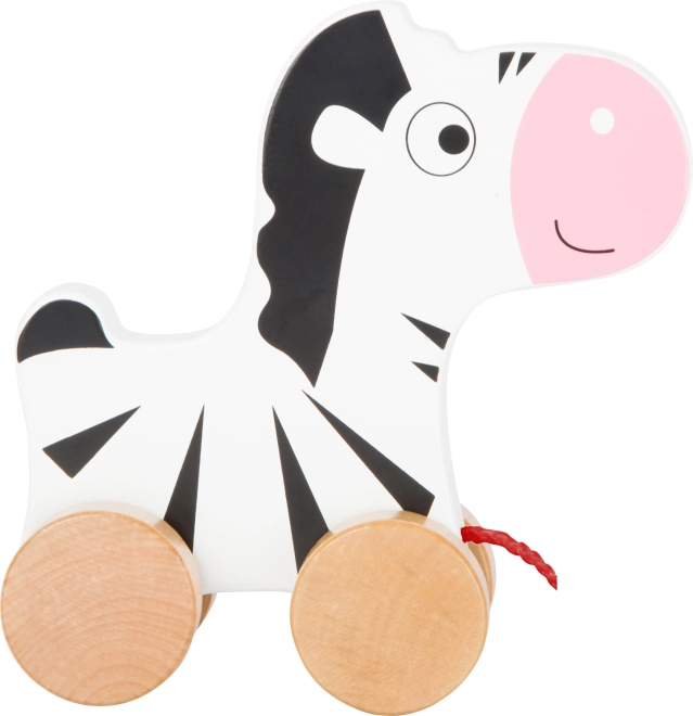 Petite Pousse Zèbre en bois à tirer