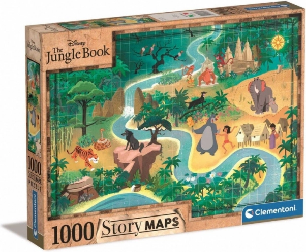 Puzzle Story Maps : Le Livre de la Jungle - 1000 pièces