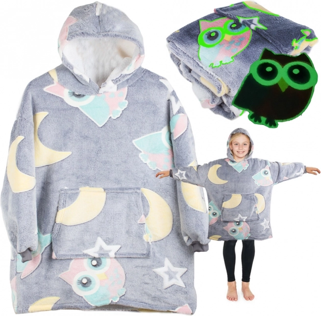 Sweat à capuche lumineux pour enfants avec couverture