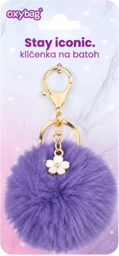 Porte-clés mode Oxybag avec pompon violet