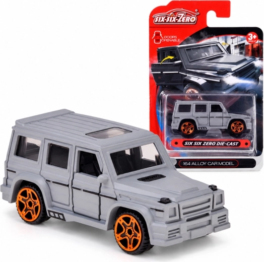 Petite voiture tout-terrain en métal avec portes ouvrantes à l'échelle 1:64