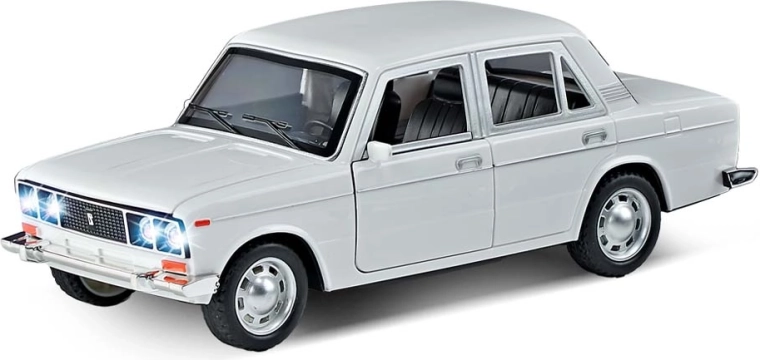 Voiture blanche avec son et lumière 18 cm