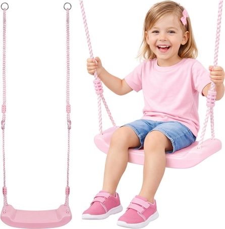 Balançoire enfant en plastique KRUZZEL rose