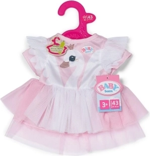 Robe BABY born avec cygne pour poupée 43 cm