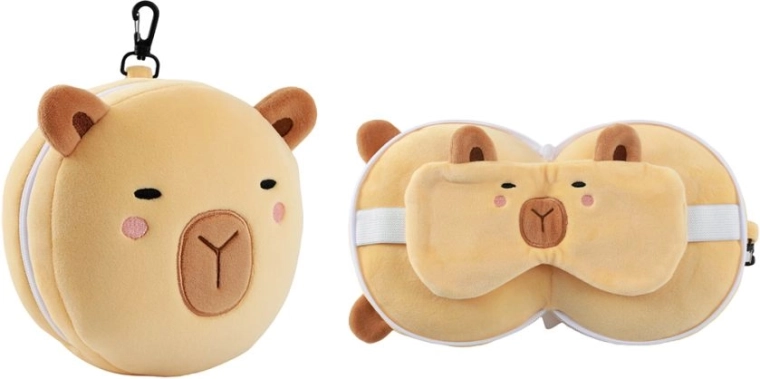 Coussin avec masque pour les yeux i-Total capybara