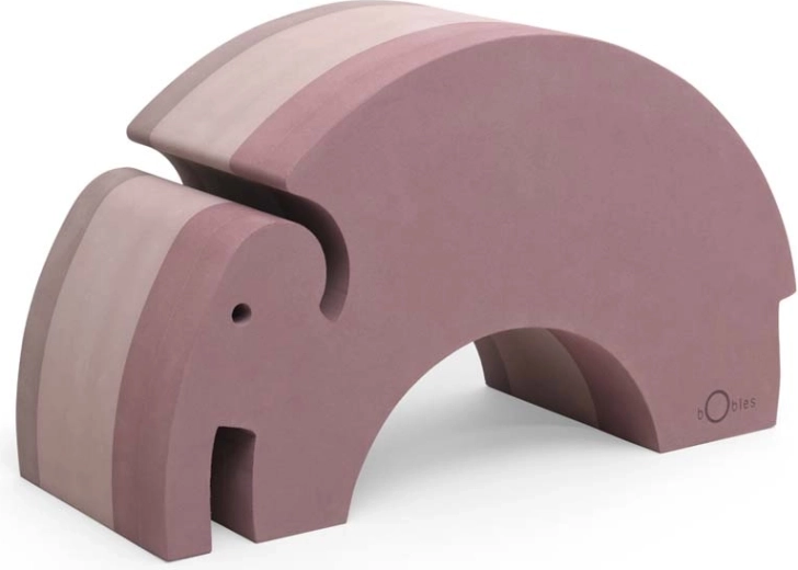 Éléphanteau bObles vintage rose – jouet sensoriel d’équilibre en mousse EVA