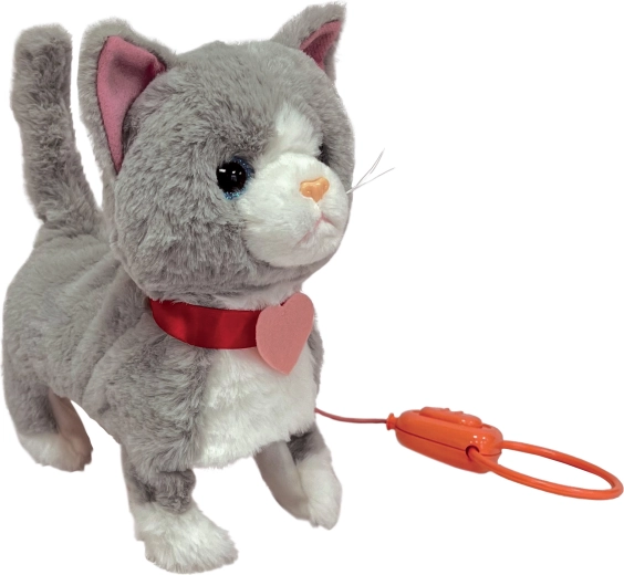 Chat en peluche Mili avec laisse