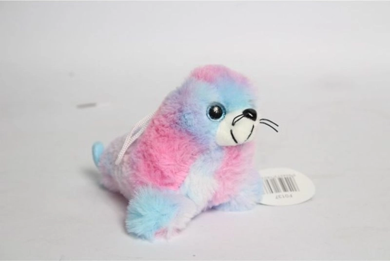 Phoque en peluche à fourrure arc-en-ciel 15 cm