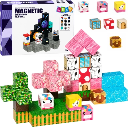 Cubes magnétiques de construction licornes 3D – 50 pièces