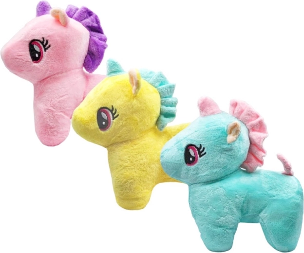 Cheval en peluche avec yeux brodés 17 cm
