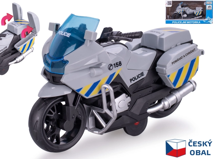 Moto de police à rétrofriction 16 cm