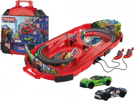 piste Carrera Speed Arena police dans une mallette portable 2,77 m