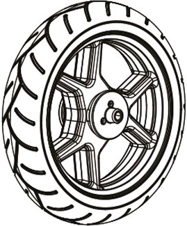 Roue ronde en caoutchouc de rechange pour véhicule électrique pour enfants Aprilia Dorsoduro 900 12 V - 1 pièce