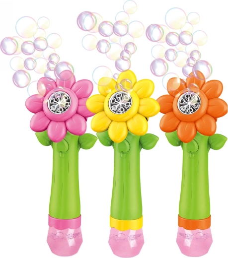 Jouet à bulles en forme de tournesol avec effets lumineux, 100 ml, 27 cm - 1 pièce