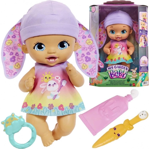 My Garden Baby bébé lapin avec brossage des dents – poupée avec accessoires 30 cm