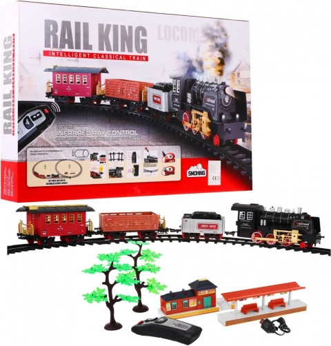 Train pour enfants télécommandé avec lumières et fumée 3+