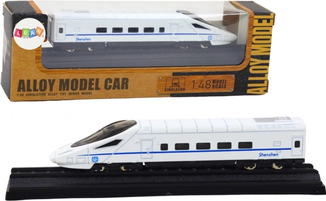 Modèle de train de collection blanc 1:48 en métal