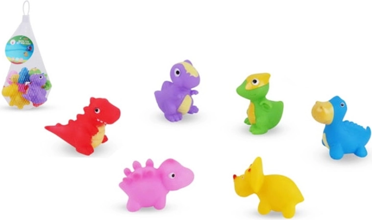 Animaux – dinosaures de bain, ensemble qui couine 6 pcs